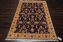 4'9"x 6'5" Hand Knotted Wool Chobi Peshawar Arts & Crafts Oriental Area Rug Navy