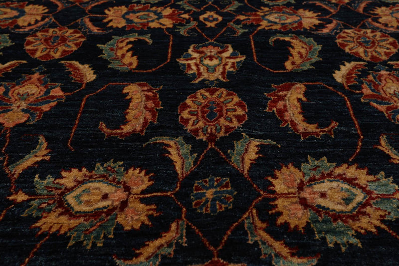 4'9"x 6'5" Hand Knotted Wool Chobi Peshawar Arts & Crafts Oriental Area Rug Navy