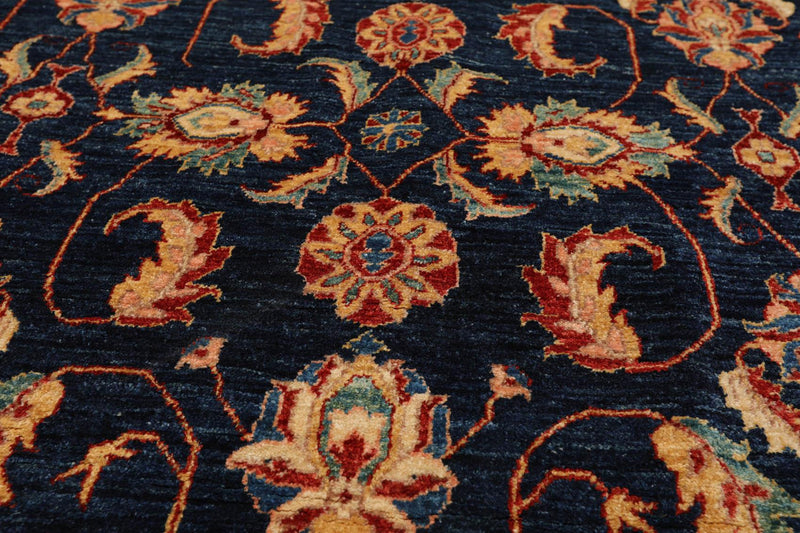 4'9"x 6'5" Hand Knotted Wool Chobi Peshawar Arts & Crafts Oriental Area Rug Navy