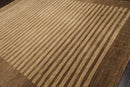 8'10'' x 11'9'' Hand Knotted Tibetan Wool Stripes Modern Stripes Area Rug Brown