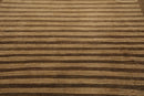 8'10'' x 11'9'' Hand Knotted Tibetan Wool Stripes Modern Stripes Area Rug Brown