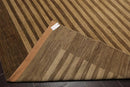 8'10'' x 11'9'' Hand Knotted Tibetan Wool Stripes Modern Stripes Area Rug Brown