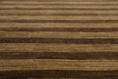 8'10'' x 11'9'' Hand Knotted Tibetan Wool Stripes Modern Stripes Area Rug Brown