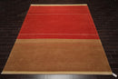 9'1" x 11'9'' Hand Knotted Tibetan Wool Hip Designer Area Rug Terracotta Brown