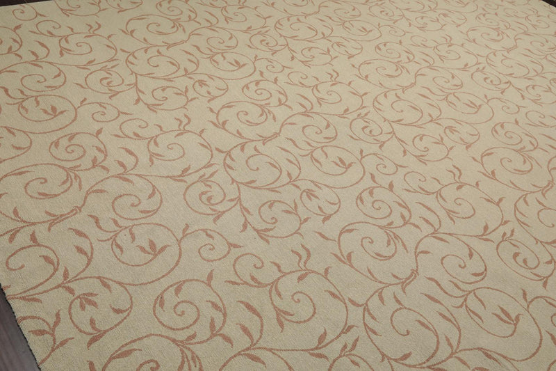 8'10" x 12'3" Hand Knotted Tibetan Wool Botanical 200KPSI Oriental Area Rug Moss