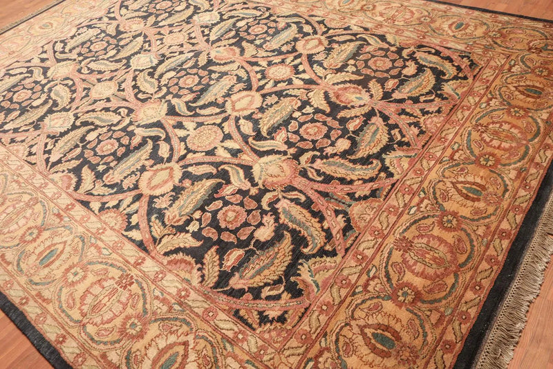 9x12 Charcoal, Gold Hand Knotted 100% Wool Sultanabad Oriental Area Rug