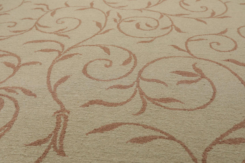 8'10" x 12'3" Hand Knotted Tibetan Wool Botanical 200KPSI Oriental Area Rug Moss