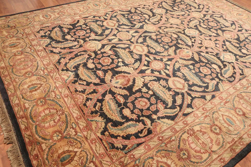 9x12 Charcoal, Gold Hand Knotted 100% Wool Sultanabad Oriental Area Rug