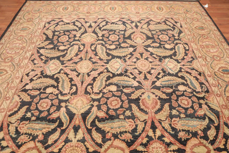 9x12 Charcoal, Gold Hand Knotted 100% Wool Sultanabad Oriental Area Rug