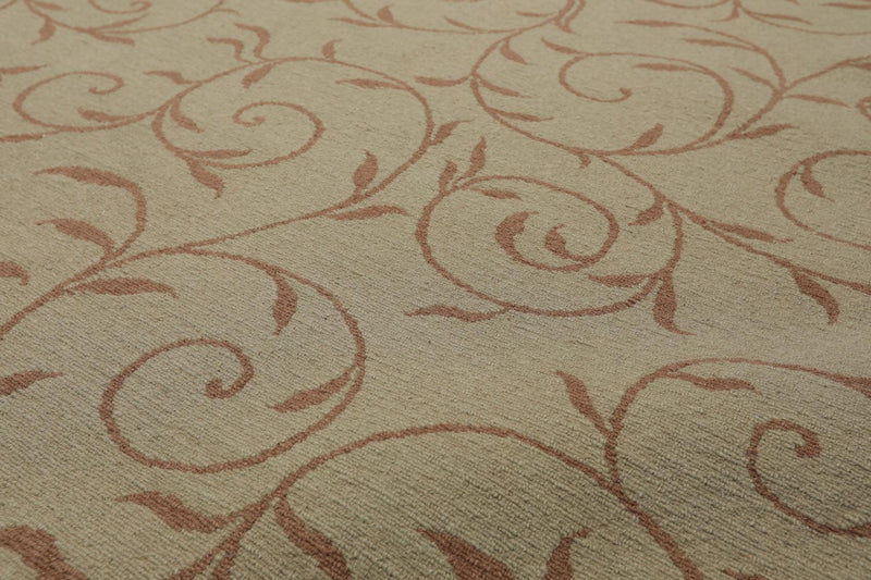 8'10" x 12'3" Hand Knotted Tibetan Wool Botanical 200KPSI Oriental Area Rug Moss