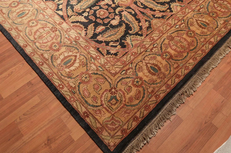 9x12 Charcoal, Gold Hand Knotted 100% Wool Sultanabad Oriental Area Rug