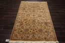 4'1" x 5'11" Hand Knotted 100% Wool 16/18 Pak Persian 300 KPSI Area Rug Tan