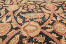 9x12 Charcoal, Gold Hand Knotted 100% Wool Sultanabad Oriental Area Rug