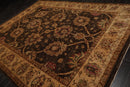 9' x 12'2" Hand Knotted Wool Peshawar Stone wash Vegetable dyes Area Rug Brown