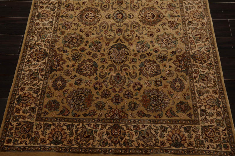 4'1" x 5'11" Hand Knotted 100% Wool 16/18 Pak Persian 300 KPSI Area Rug Tan