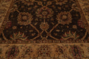 9' x 12'2" Hand Knotted Wool Peshawar Stone wash Vegetable dyes Area Rug Brown
