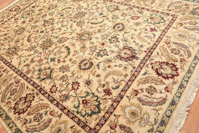 9x12 Light Gold Hand Knotted Traditional Sultanabad 100% Wool Oriental Area Rug
