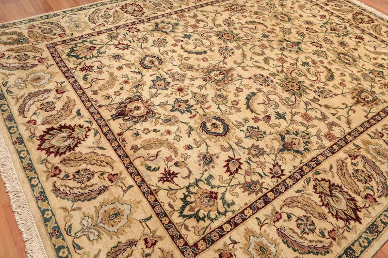 9x12 Light Gold Hand Knotted Traditional Sultanabad 100% Wool Oriental Area Rug