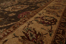 9' x 12'2" Hand Knotted Wool Peshawar Stone wash Vegetable dyes Area Rug Brown