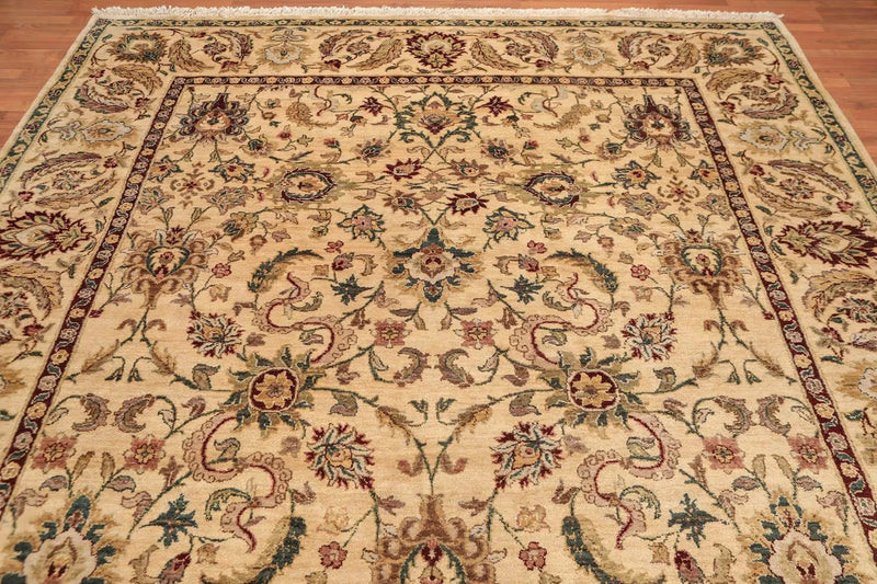 9x12 Light Gold Hand Knotted Traditional Sultanabad 100% Wool Oriental Area Rug
