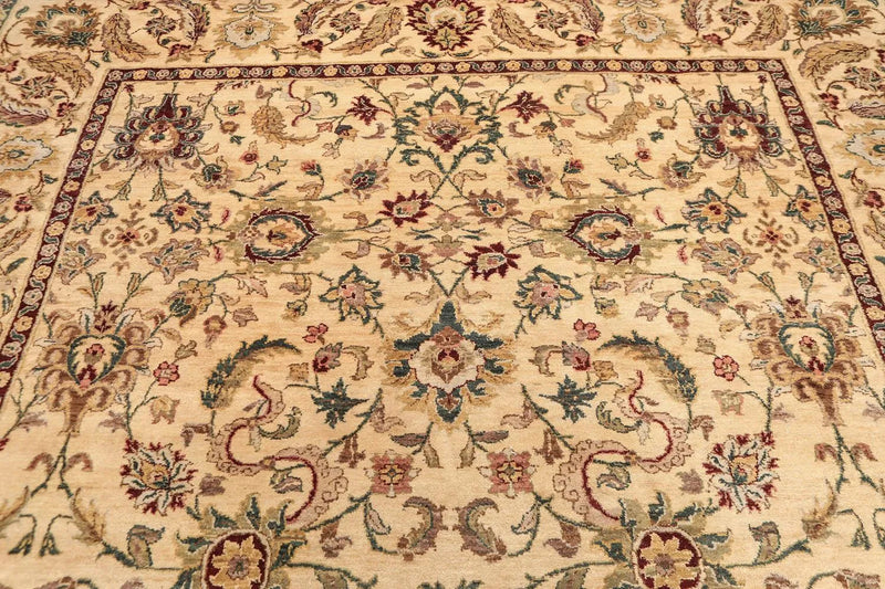 9x12 Light Gold Hand Knotted Traditional Sultanabad 100% Wool Oriental Area Rug