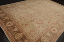 9' x 12'3" Hand Knotted Wool Stone Wash Peshawar Vegetable Dyes Area Rug Camel