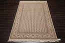 5'10" x 8'9" Hand Knotted Wool & Silk Traditional Oriental Area Rug Cream, Gray
