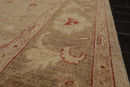 9' x 12'3" Hand Knotted Wool Stone Wash Peshawar Vegetable Dyes Area Rug Camel