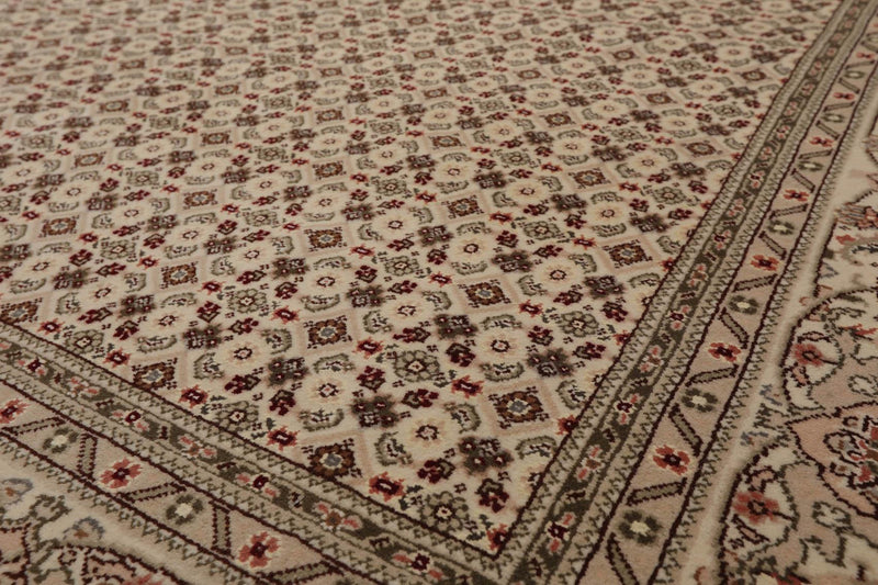 5'10" x 8'9" Hand Knotted Wool & Silk Traditional Oriental Area Rug Cream, Gray