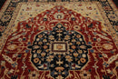 8'7"x11'3" Hand Knotted Wool Stone Wash Peshawar Vegetable Dyes Herizz Area Rug Burnt Orange