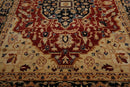 8'7"x11'3" Hand Knotted Wool Stone Wash Peshawar Vegetable Dyes Herizz Area Rug Burnt Orange