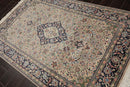 4'7" x 7'1" Hand Knotted Wool Traditional 200 KPSI Nain Oriental Area Rug Beige