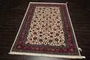 6'6"x 9'10" Authentic Hand Knotted Wool Sarouk 200 KPSI Oriental Area Rug Ivory