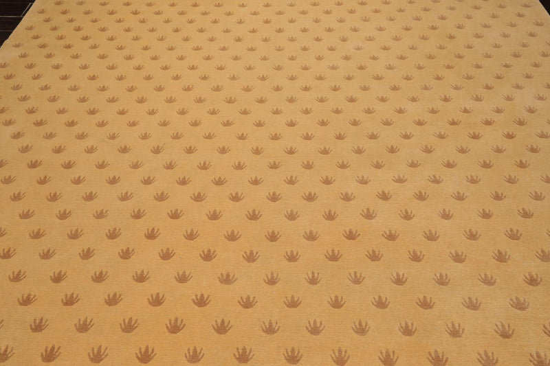9' x 11'8" Premium Hand Knotted Tibetan Wool Frog Foot Area Rug Caramel