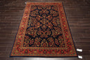 5'9" x 9'2" Hand Knotted 100% Wool Traditional Sarouk Oriental Area Rug Navy