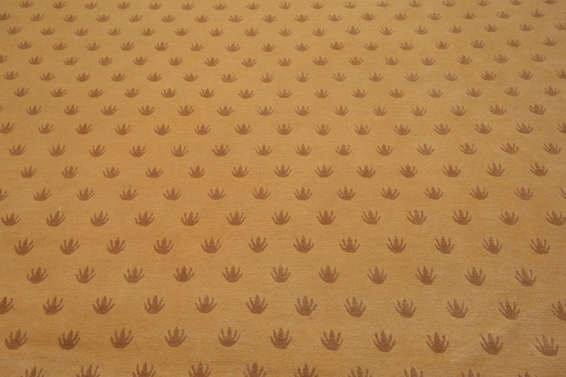 9' x 11'8" Premium Hand Knotted Tibetan Wool Frog Foot Area Rug Caramel