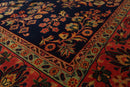 5'9" x 9'2" Hand Knotted 100% Wool Traditional Sarouk Oriental Area Rug Navy