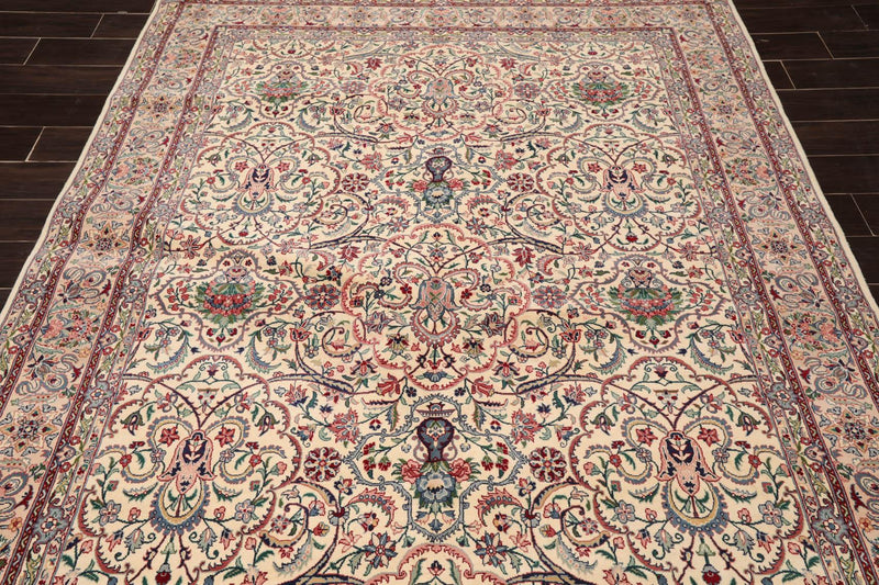 6'3" x 9'1" Hand Knotted 100% Wool Nain 16/18 Pak Persian 300 KPSI Area Rug Cream