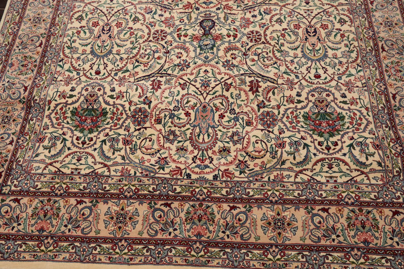 6'3" x 9'1" Hand Knotted 100% Wool Nain 16/18 Pak Persian 300 KPSI Area Rug Cream