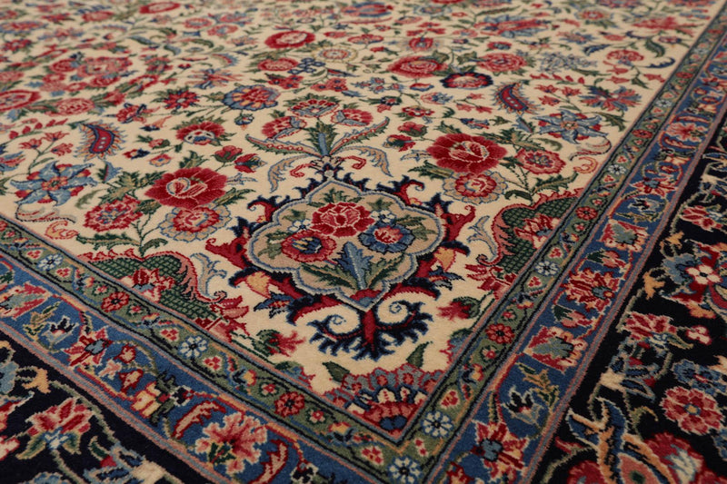 6'1" x 9'3" Hand Knotted 100% Wool Quum 16/18 Pak Persian 300 KPSI Area Rug Ivory