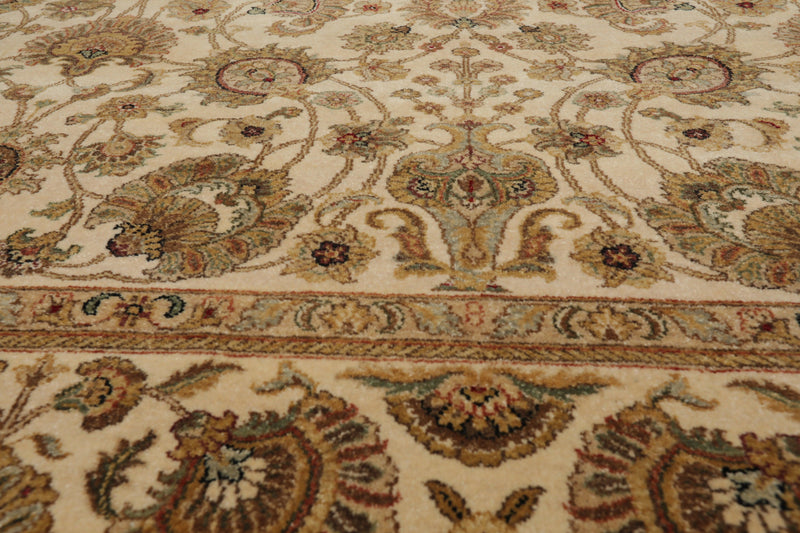 8'7" x 11'5" Hand Knotted 100% Wool Agra Vegetable Dyes Oriental Area Rug Beige