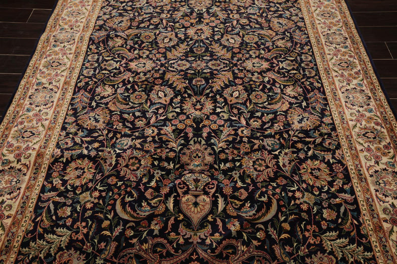 6'1" x 9'1" Hand Knotted Wool Nain 16/18 Pak Persian 300 KPSI Area Rug Navy