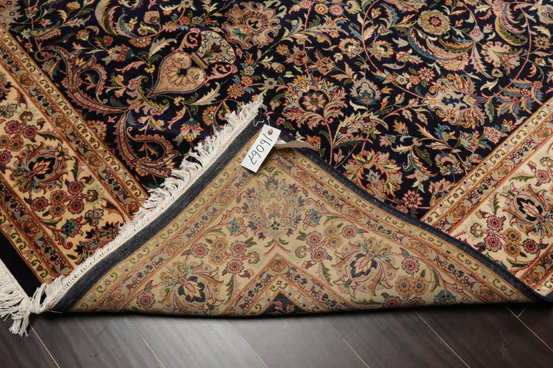 6'1" x 9'1" Hand Knotted Wool Nain 16/18 Pak Persian 300 KPSI Area Rug Navy