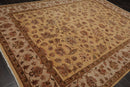 8'8" x 11'11" Hand Knotted Wool Agra Vegetable Dyes Oriental Area Rug Caramel
