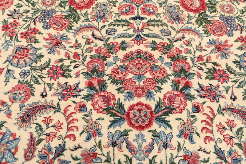 9x12 Ivory Hand Knotted 300 KPSI Kum 100% Wool Traditional Oriental Area Rug