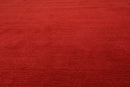 9'1" x 11'11" Hand Knotted Tibetan Wool Ribbed Designer Oriental Area Rug Red