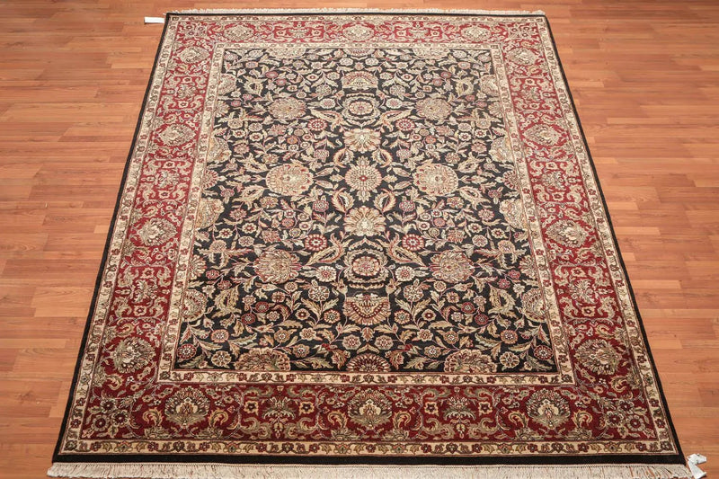 9x12 Black, Rust Hand Knotted Traditional 100% Wool Persian Oriental Area Rug