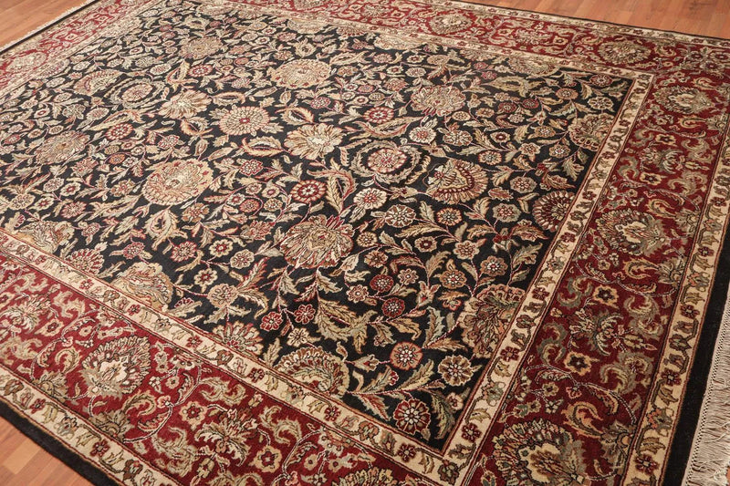 9x12 Black, Rust Hand Knotted Traditional 100% Wool Persian Oriental Area Rug