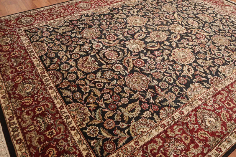 9x12 Black, Rust Hand Knotted Traditional 100% Wool Persian Oriental Area Rug