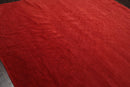 8'x9'10" Hand Knotted Tibetan Wool & Silk Designer Modern Oriental Area Rug Red